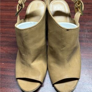 Apt. 9 Tan Suede Mules with Block Heel sz 10